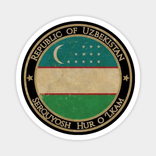 Vintage Republic of Uzbekistan Asia Asian Flag Magnet